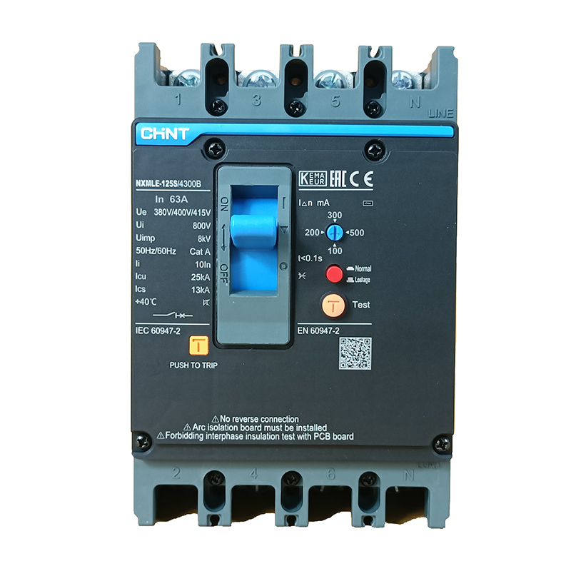 CHINT ELECTRIC THAILAND NXMLE-125S/4300A 4P 63A 500mA RCBO MCCB